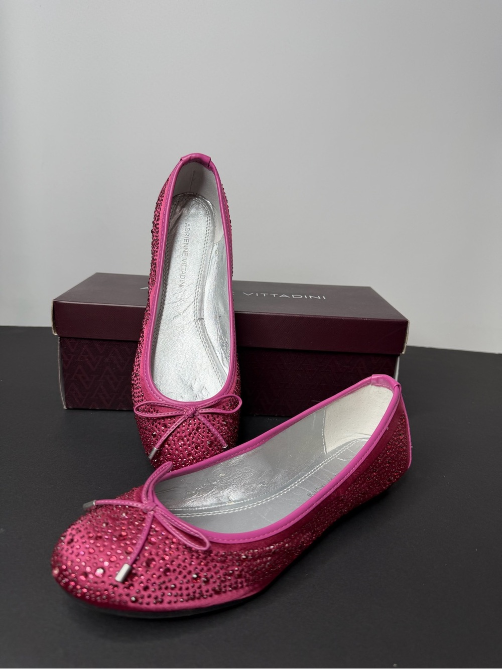 Women's Pink Crystal Ballet Flats